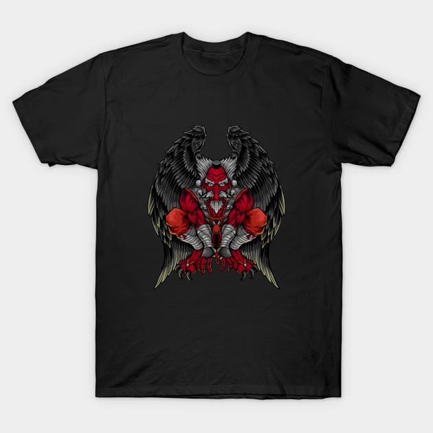 Japanese Yokai figure Tengu T-Shirt by Modern Medieval Design